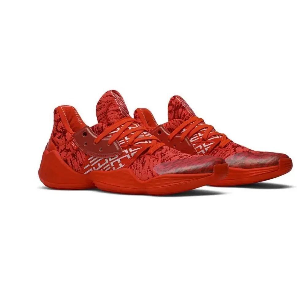 Adidas Harden Volume 4 Athletic Sneakers Solar Red Orange Bold Vibrant Mens 7.5